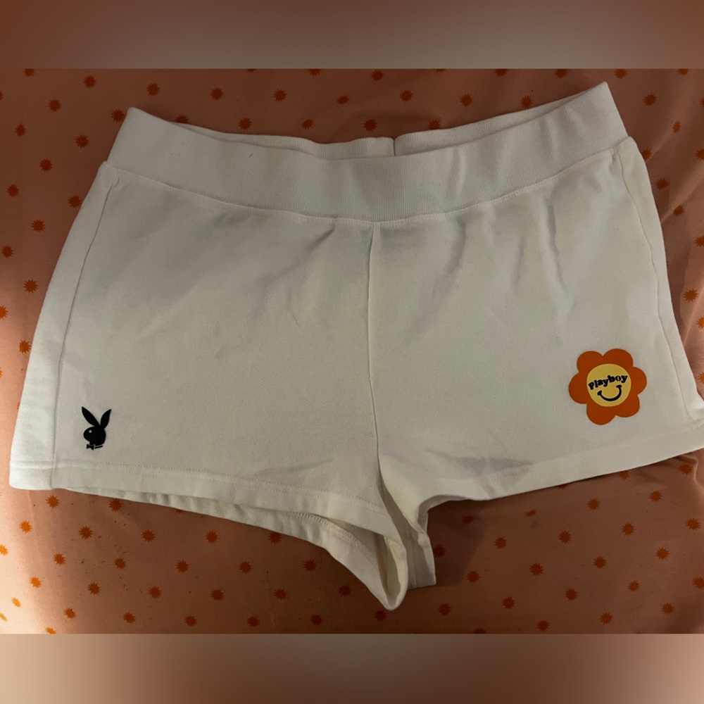 White Playboy shorts from pacsun, Never worn before. Size Large but fits Medium
